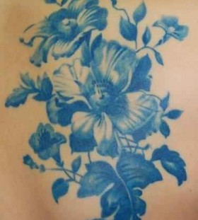Gorgeous lovely blue flowers tattoos
