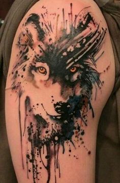 Great looking wolf tattoo on arm