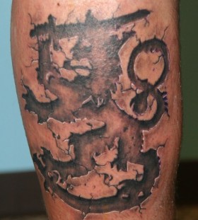 Horoscope awesome lion tattoo on leg