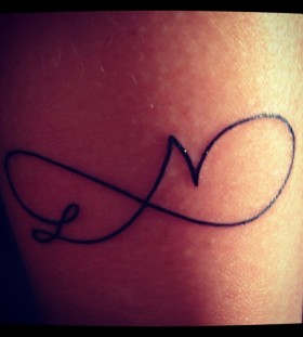 Infinity tattoo with letters N and L