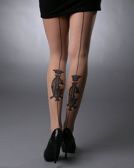 King and lovely line tattoo on leg