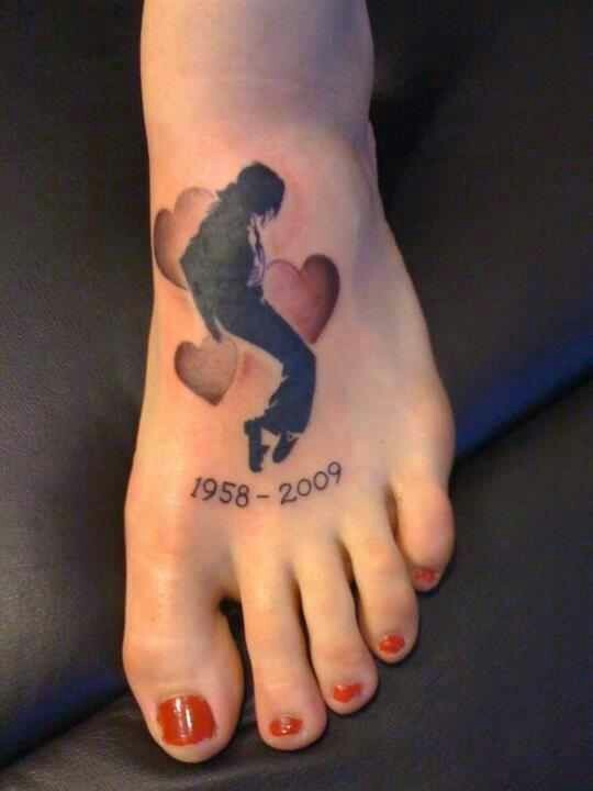 Michael Jackson tattoo on foot