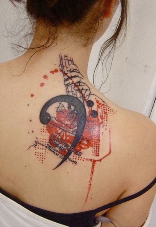 Music red style tattoo by Xoil