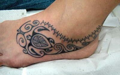 Ocean black hawaiian style tattoo