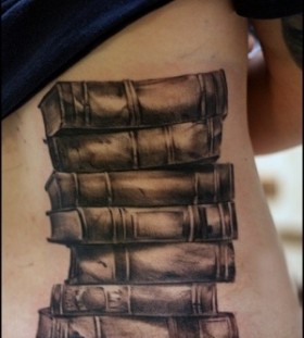 Old black back book tattoo