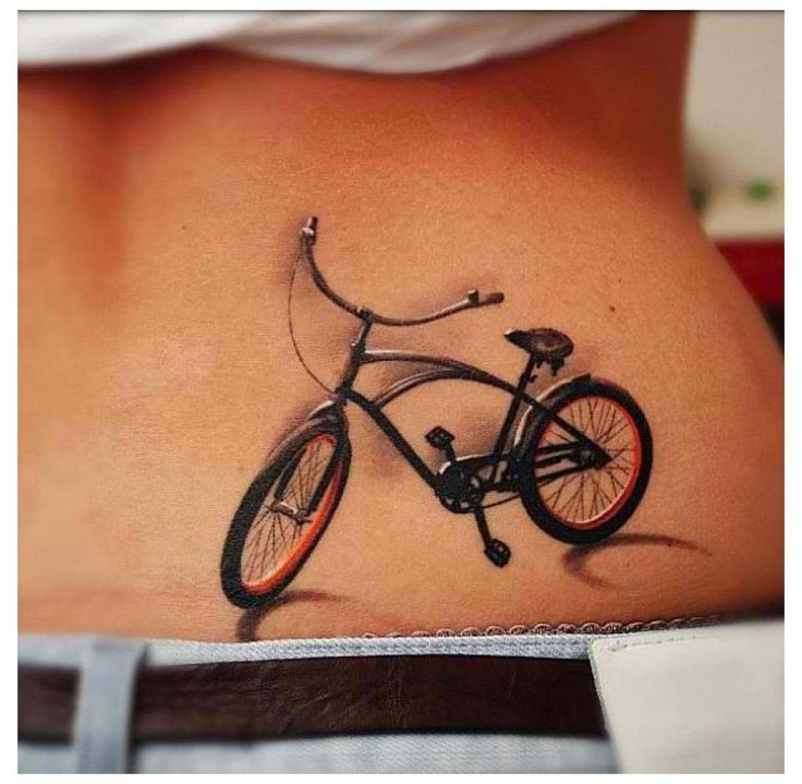 Realistic bicycle tattoo