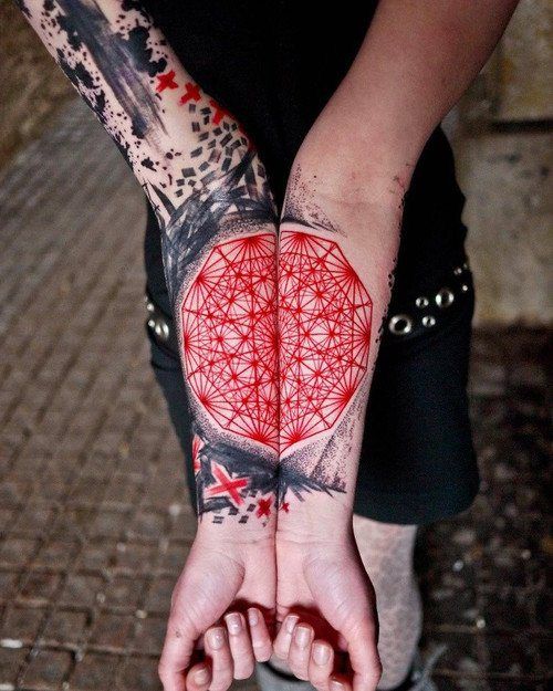 Red ornaments tattoo by Xoil