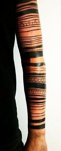 Simple men's line tattoo on arm