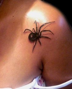 Spider tattoo on chest