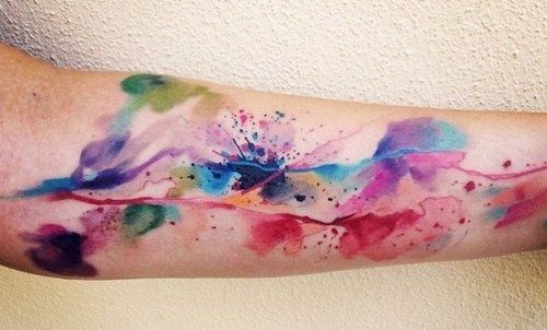 Stylish hand watercolor tattoo