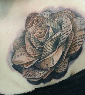 Yellow rose ornaments tattoo