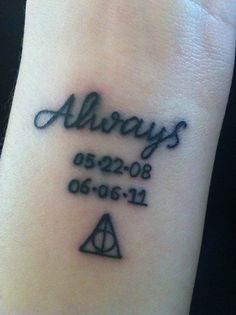 ALways dates and Harry Potter tattoo