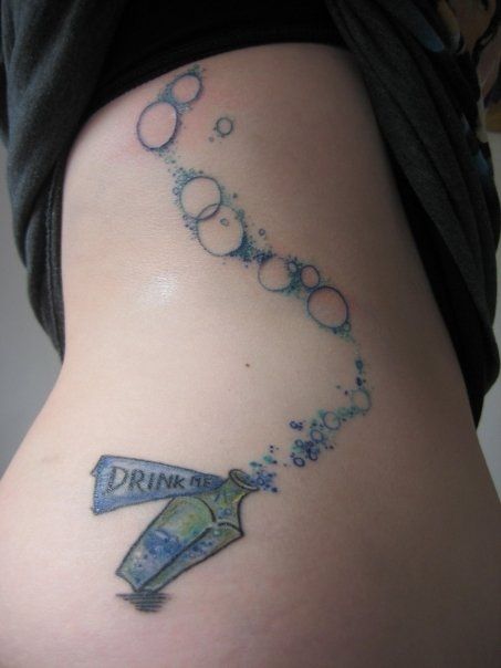 Amazing blue bubbles tattoo