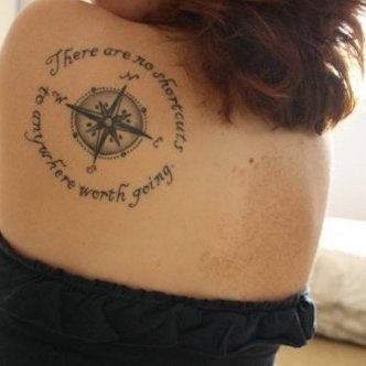 Awesome looking compass tattoo on back