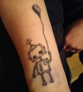 Black balloon and robbot tattoo