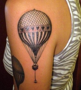 Black cute balloon tattoo