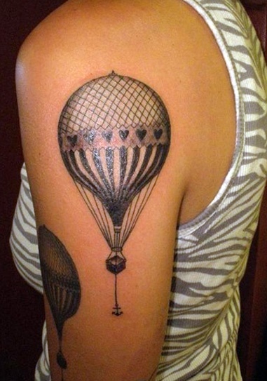 Black cute balloon tattoo