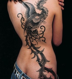 Black dragon chinese style tattoo