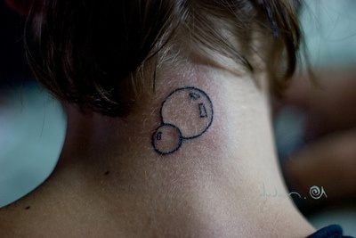 Black simple bubbles tattoo