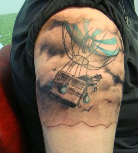 Black stylish balloon tattoo