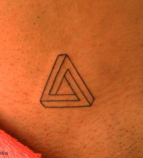 Black triangle tattoo by Marilia Pontes