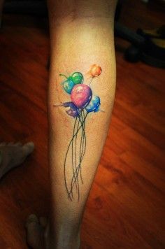 Colorful simple balloon tattoo