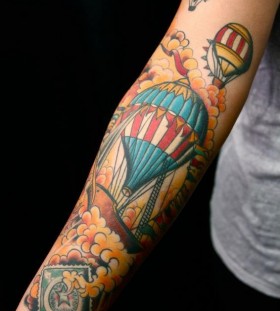 Gorgeous colorful balloon tattoo