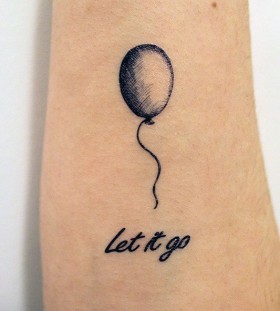 Let it go black balloon tattoo