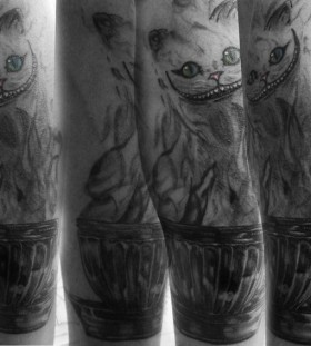 Lovely cats tattoo by Marilia Pontes