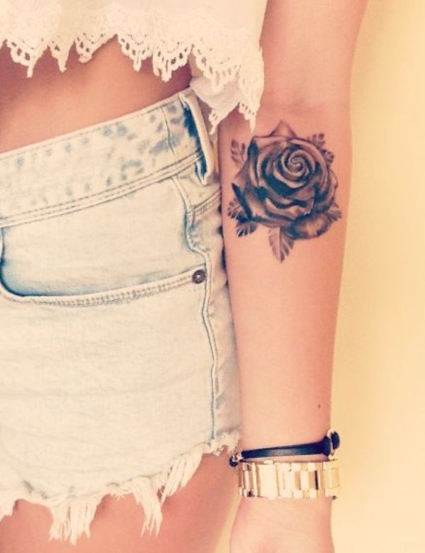 Lovely rose purple tattoos