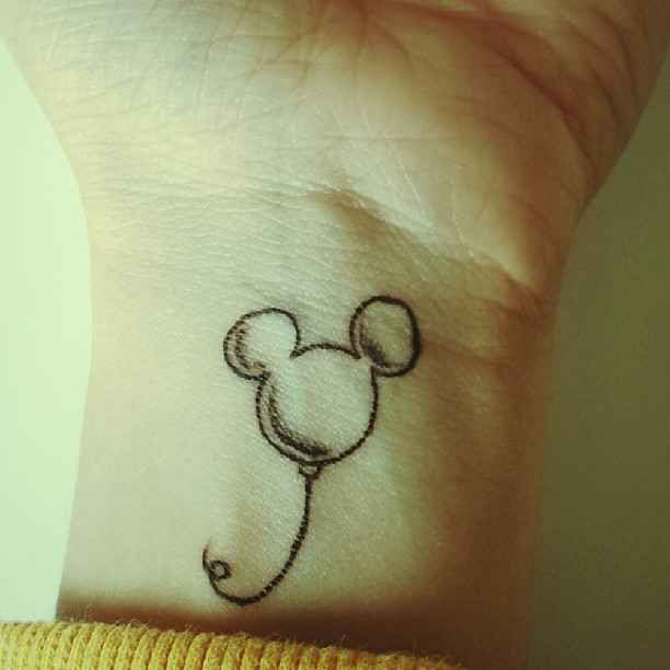 Micky mouse balloon tattoo