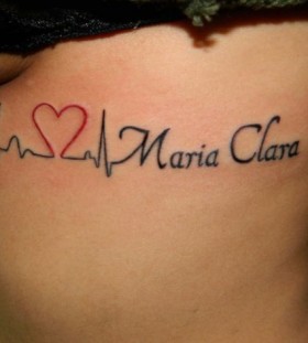 Red heart style tattoo by Marilia Pontes
