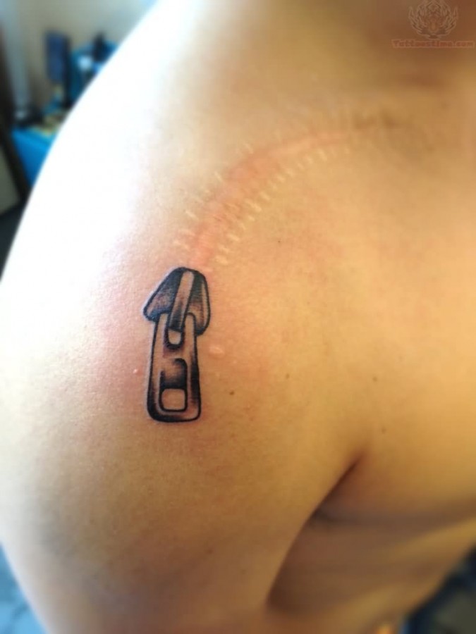 Zip puller zip tattoo