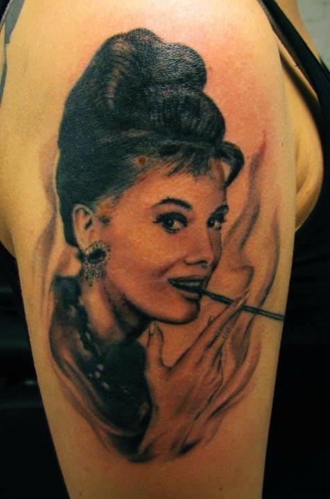 audrey with cigarette tattoo