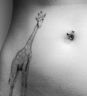 giraffe tattoo on stomach
