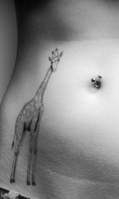 giraffe tattoo on stomach