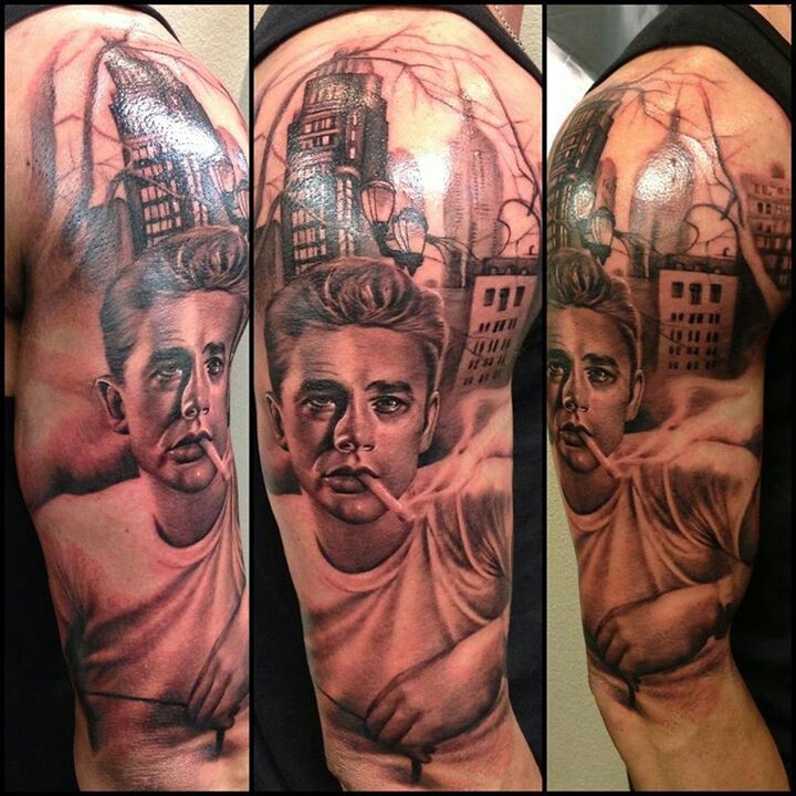 james dean tattoo on arm