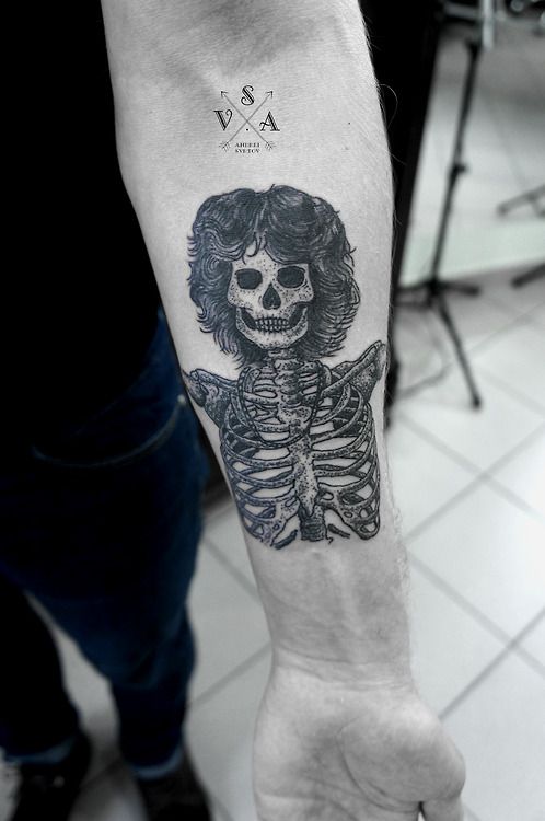 jim morrison skeleton tattoo