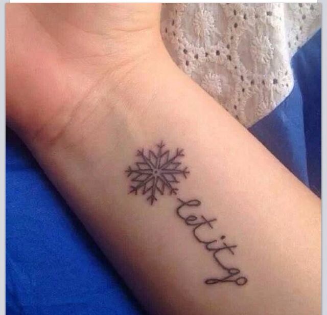 let it go snowflake tattoo