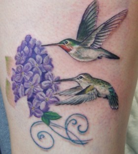 lilac with birds tattoo