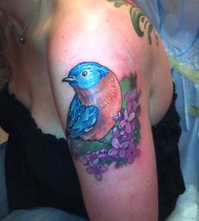 lilac with bluebird tattoo