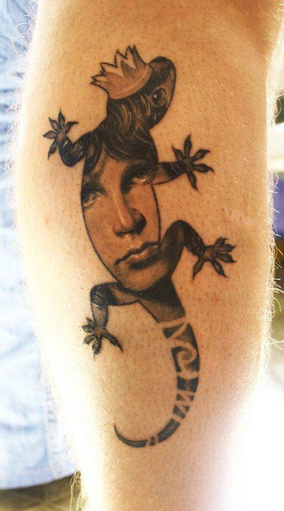 lizard king jim morrison tattoo on arm