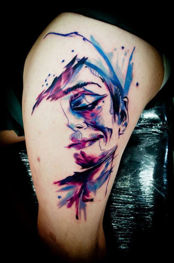 purple audrey tattoo