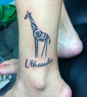 tribal giraffe tattoo
