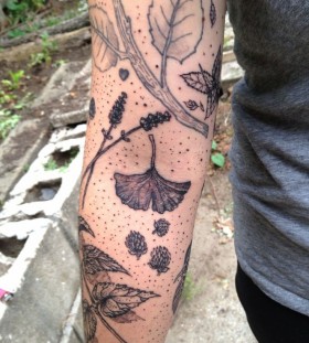 various leaves tattoo