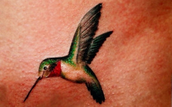 Green Hummingbird Tattoo Design