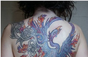 Great 3D Bird Tattoos Design on Back