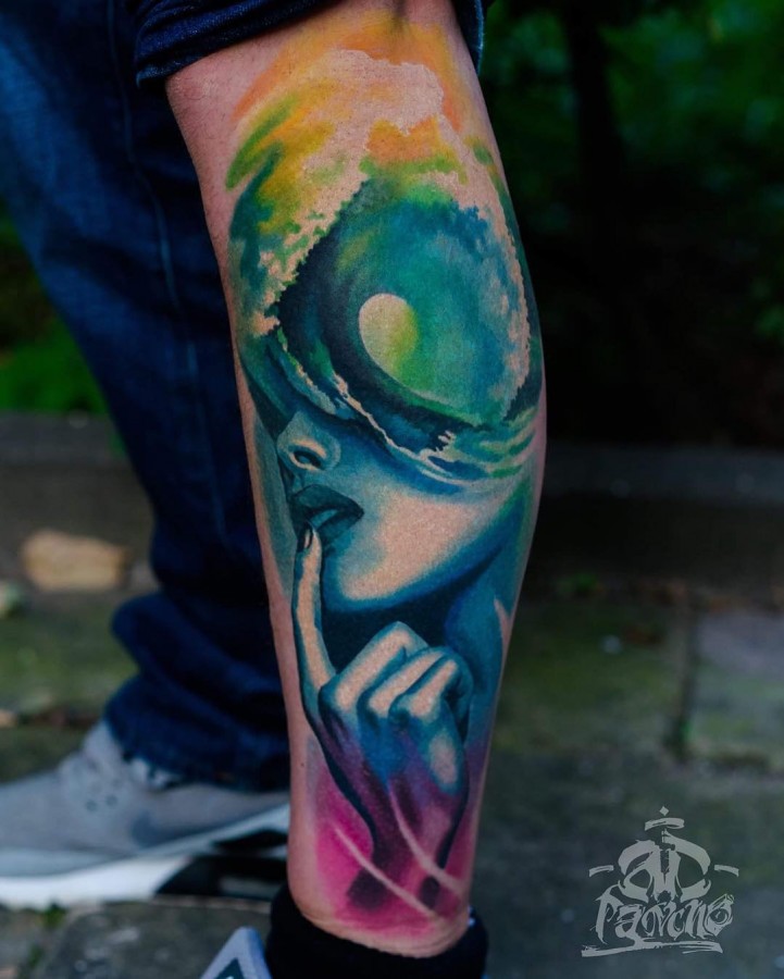 Watercolor Sleeve Tattoos