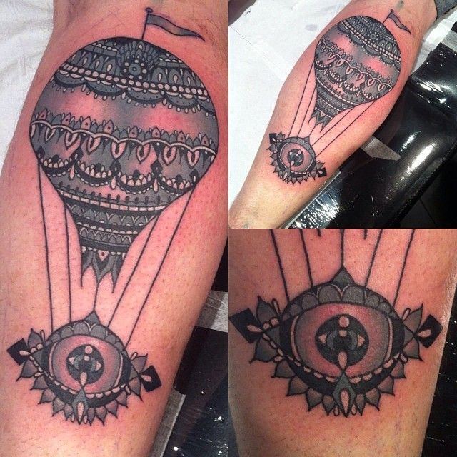 Air balloon tattoo by Flo Nuttall