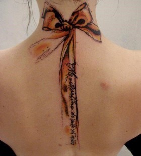 Amazing Bow Watercolor Tattoo Amazing Bow Watercolor Tattoo